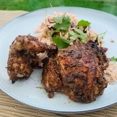 A picture of Jerk chicken.