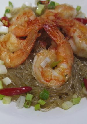 鮮蝦粉絲煲 的食譜成品照片