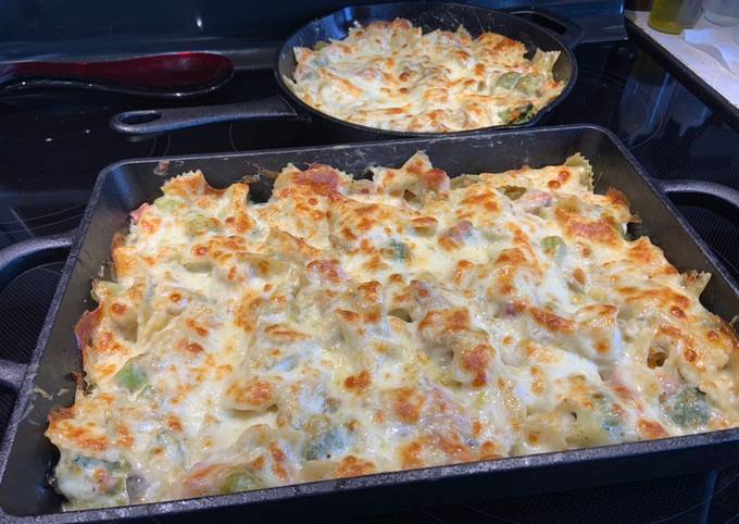 Casserole de farfalles au jambon et légumes