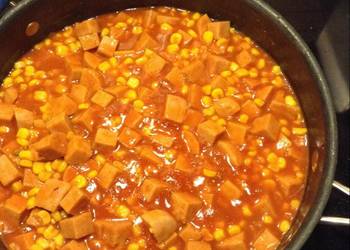 How to Make Tasty Spam and corn w tomato gravy