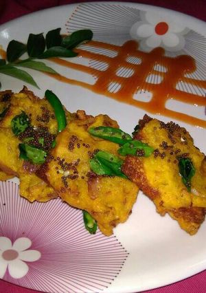 A picture of Moong dal dhokla Sandwich.