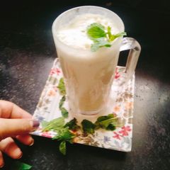 A picture of Banana Sattu,curd smoothie.