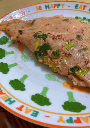 厚燒蔥花全麥紅藜蛋餅 的食譜成品照片