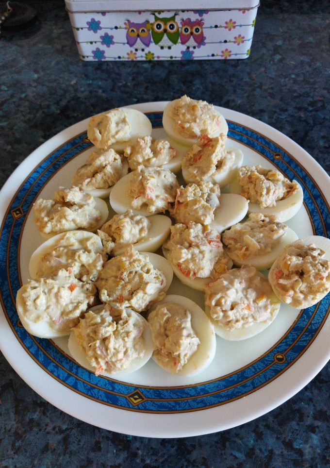 Una foto de Huevos rellenos con mayonesa