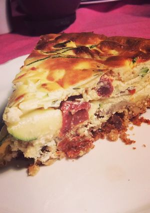 Une photo de Cheesecake courgette et tomate confite