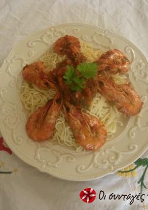 A picture of Drunken shrimp pasta.
