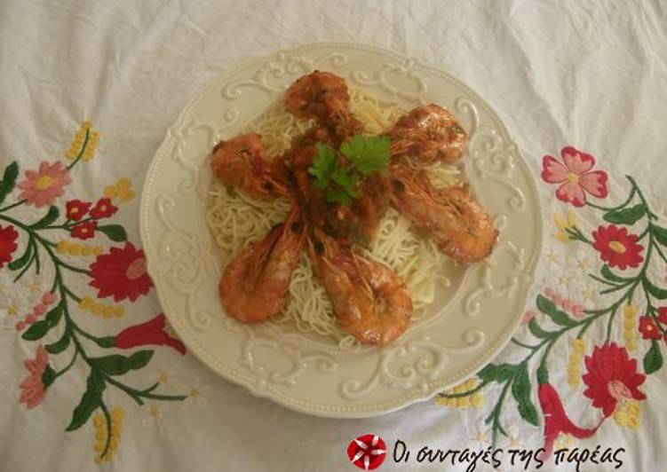 Simple Way to Prepare Ultimate Drunken shrimp pasta