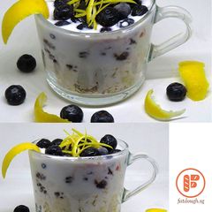 A picture of Blueberries Cheesecake Overnight Oats.