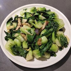 A picture of Stir-Fried Bok Choy with Shiitake Mushrooms.
