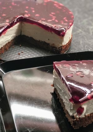 A picture of Pomegranate Cheesecake.