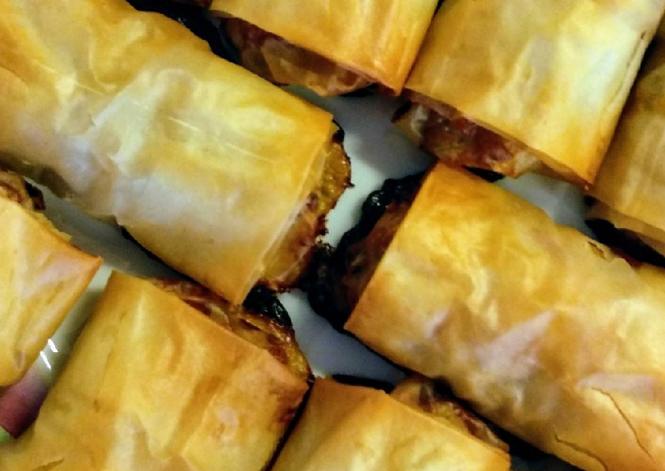 23.🥟Rollitos de pasta filo rellenos de pollo y champiñones🍗🍄