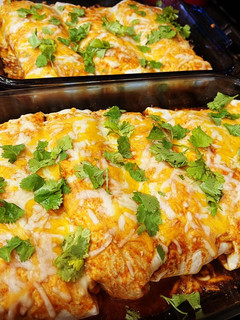 A picture of Chicken Enchiladas.