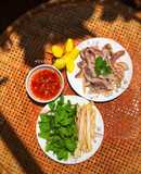 Lòng Bò Luộc Chấm Mắm Gừng