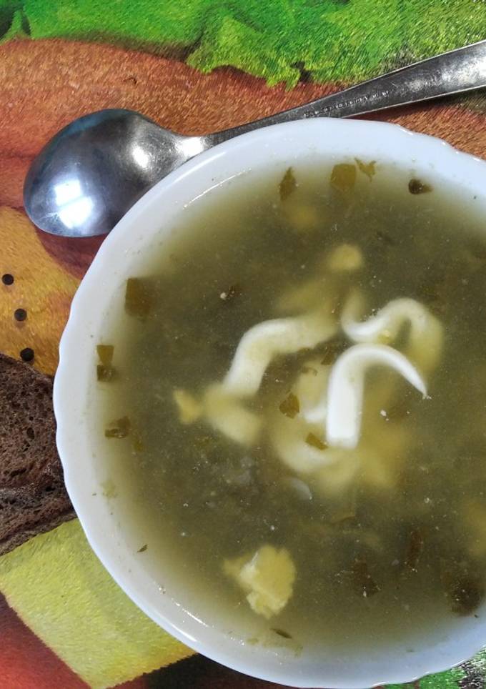 Борщ зелений з домашньою ковбасою (швидкий)