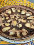 Tarte poires, chocolat, vanille (pâte brisée au chocolat)