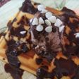 Waffle with chocolate ice cream