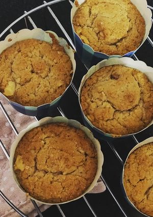 A picture of Eggless Wheat walnut Muffins.
