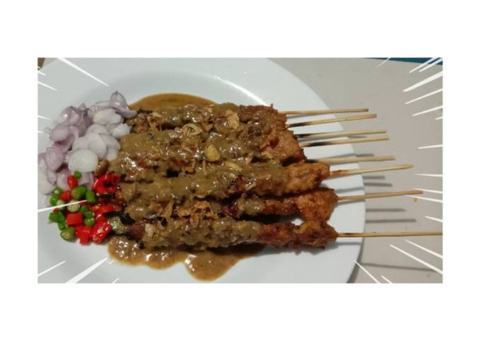 Resep Sate ayam bumbu kacang yang Enak