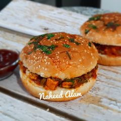 A picture of Paneer Tawa Burger.