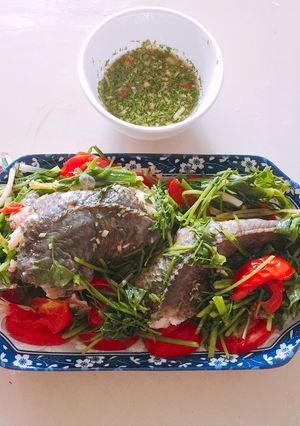 Hình của món Cá hấp bia.