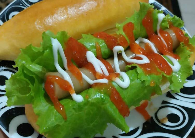 Hot Dog Bun Metode Tangzhong / Water roux tanpa telur