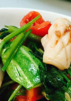Hình của món Mực Lá Xào Dưa Cà.