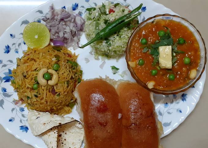 Pav bhaji platter