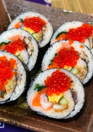 A picture of Japanese Big Sushi Roll.
