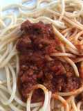 Tallarines rojos con carne molida 🍝