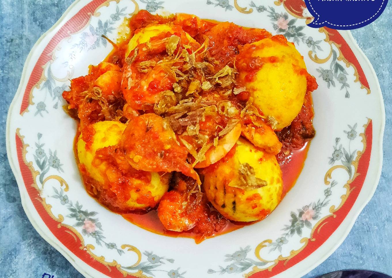 Telur dan Udang Masak Habang (Merah) khas Banjar