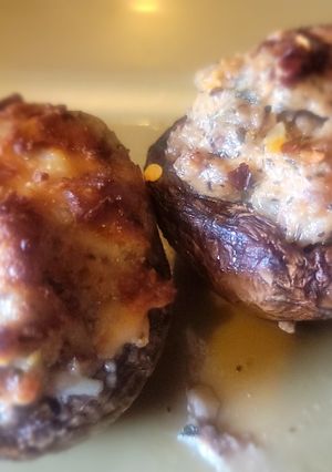 A picture of 3Cheese 3Herb Hot Sausage-Stuffed Mushrooms.