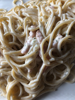 Una foto de Espaguetis carbonara