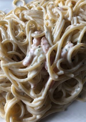 Una foto de Espaguetis carbonara