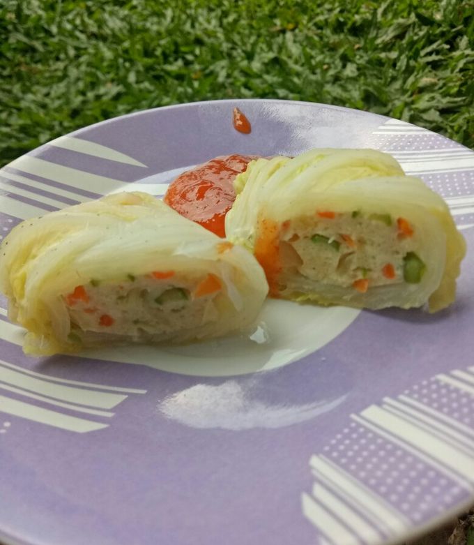 Foto resep Sawi gulung isi sayuran