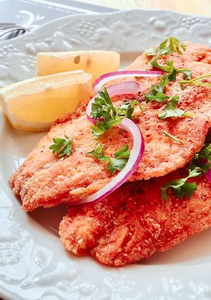 Hình của món Phi Lê Cá Tráp Đầu Vàng (Dorade Royal) Áo Bột Chiên Giòn.