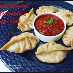 A picture of गेहूं के आटे से बना हुआ मोमोज़(genhu ke aate se bna hua momos recipe in hindi).