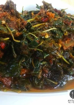 A picture of Spinach leaves soup.