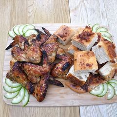 Chinese 13-spice seasoning honey chicken wings A picture of Chinese 13-spice seasoning honey chicken wings.