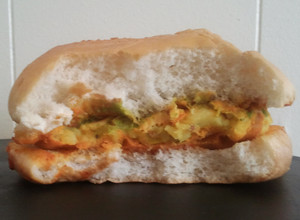 A picture of Vada pav without oil (No frying).