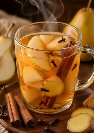Foto resep Minuman Hangat Pir Rempah sebagai Alternatif Alami untuk Meredakan Batuk pada Anak