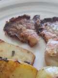 Escalopes de gírgolas a la mostaza con papas fondant