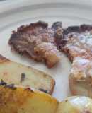 Escalopes de gírgolas a la mostaza con papas fondant
