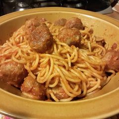 A picture of AMIEs Spaghetti with Meatballs.