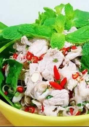 รูปของ ยำตะไคร้(พล่าเสือแซ่บ)|Spicy Lemongrass Salad with Pork