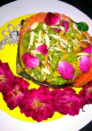 A picture of Sweet colourful boondi.