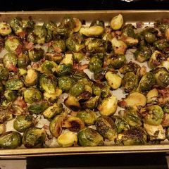 A picture of Roasted brussel sprouts w/ bacon!.