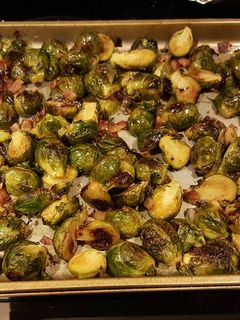A picture of Roasted brussel sprouts w/ bacon!.