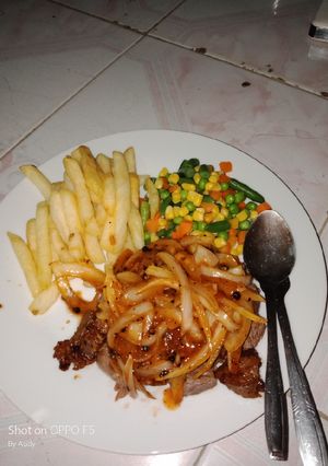 Foto resep Steak Daging sauce Black Pepper