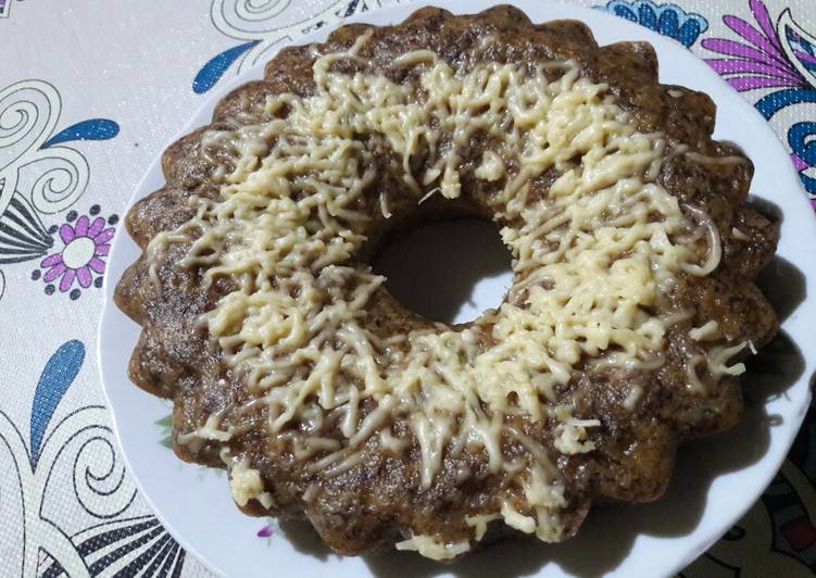 Bolu pisang kukus keju (tanpa mixer)