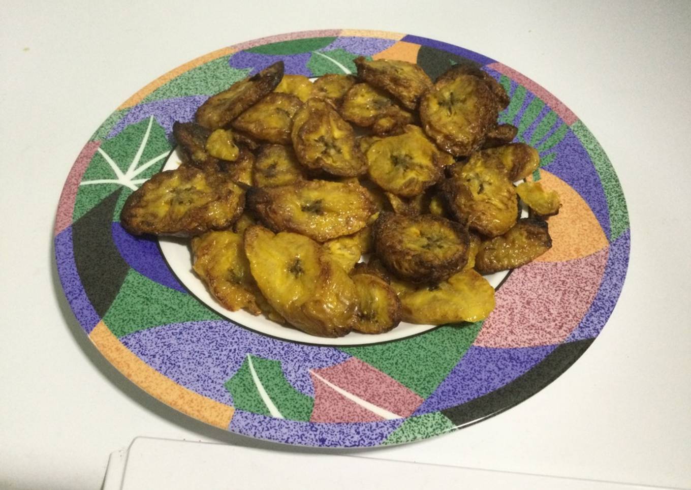 Plátanos machos fritos en freidora de aire